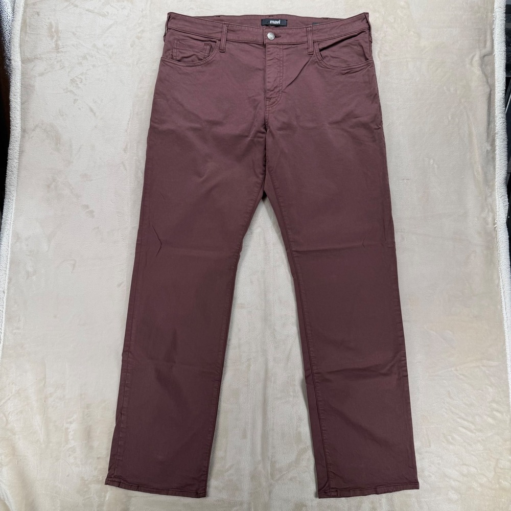 Mavi Matt Pants Mens 38x34 Burgundy Brown Excellent Relaxed Straight Leg M00337